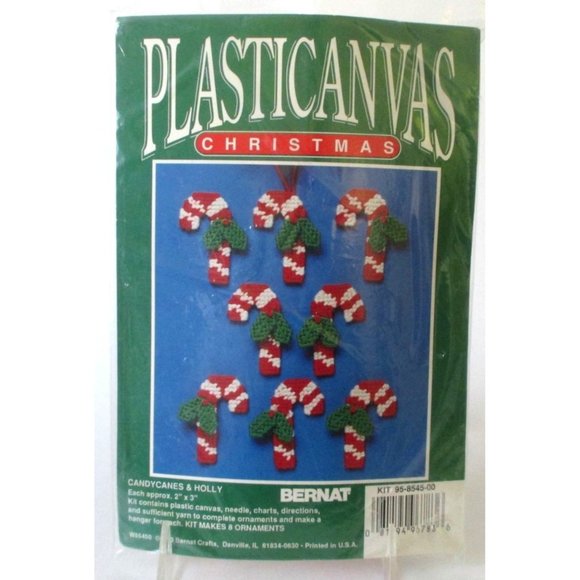 1993 Bucilla Christmas Candy Canes Plastic Canvas Kit 85450 Sealed Complete - Picture 1 of 4